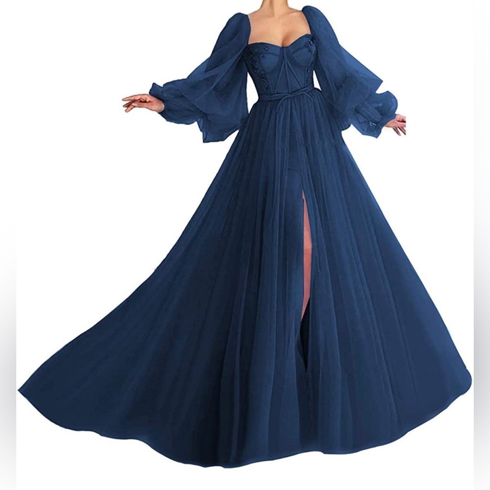 Tulle princess fairy gown with puffy sleeves